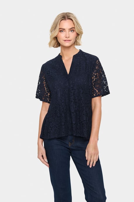 Blouse with short sleeve Regular fit Night Sky - Image 3