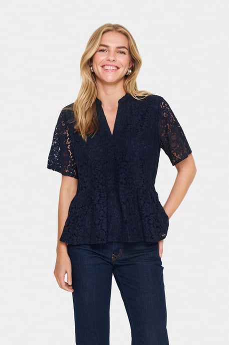 Blouse with short sleeve Regular fit Night Sky - Image 4