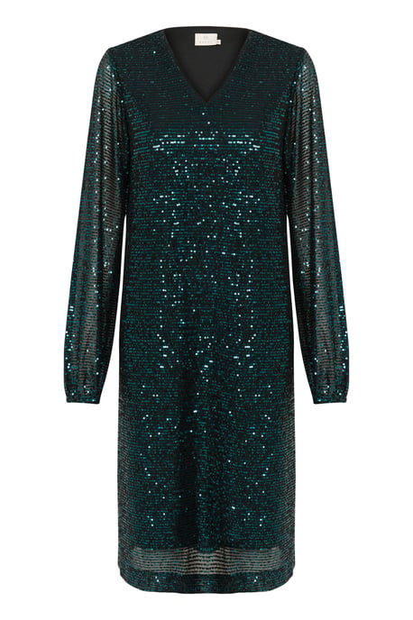 Jersey dress A-shape Dark Green Sequin - Image 4