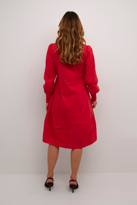 Dress Feminine Silhouette Fiery Red - Image 3