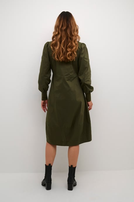 Dress Feminine Silhouette Burnt Olive - Image 3
