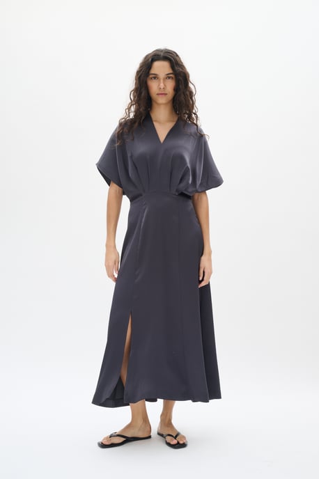 Dress Feminine Silhouette Charcoal - Image 2