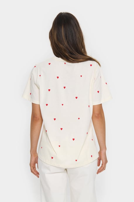 T-shirt Loose fit Ice Flame Hearts white red - Image 3