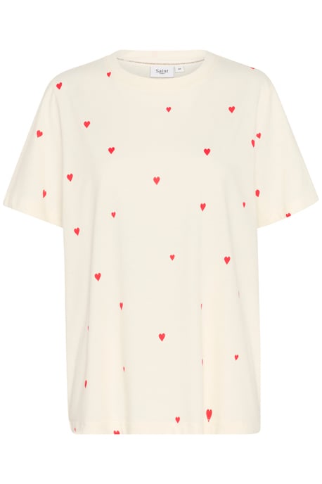 T-shirt Loose fit Ice Flame Hearts white red - Image 4