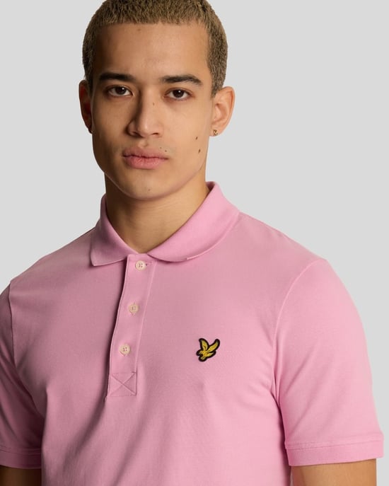 Lyle & Scott Plain Polo Shirt - Pink - Image 4