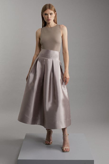 Twill Woven Prom Maxi Skirt - Image 1