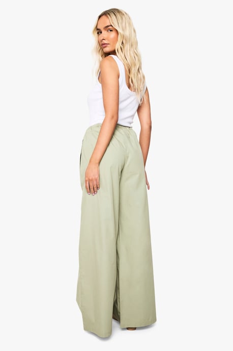 Cotton Poplin Wide Leg Trousers - Image 2