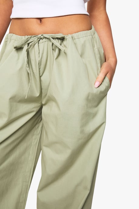 Cotton Poplin Wide Leg Trousers - Image 4