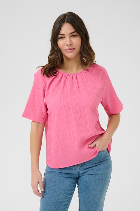 Blouse with short sleeve Regular fit Azalea Pink CC - Image 3