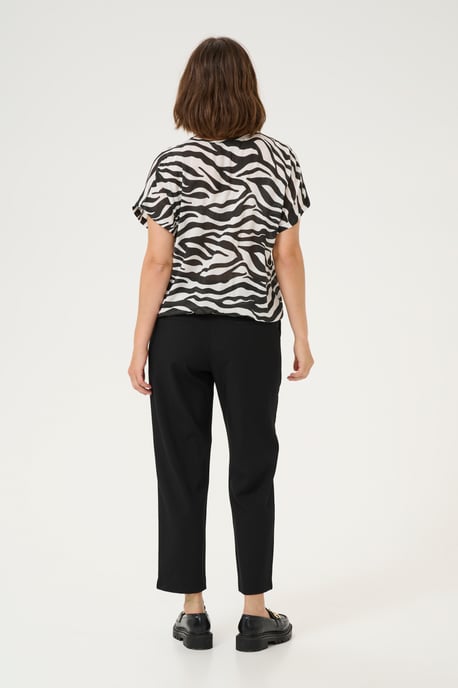 Sleeveless blouse Loose fit Black/Chalk Animal Print - Image 2