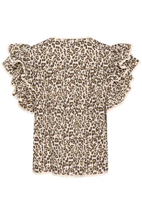 Blouse with short sleeve Regular fit Creme Leopard Strokes - Image 5