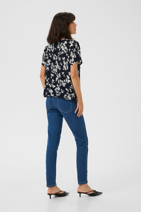 Blouse with short sleeve Relaxed fit Marine Flower - Image 2