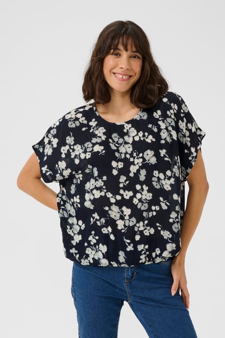 Blouse with short sleeve Relaxed fit Marine Flower - Image 3