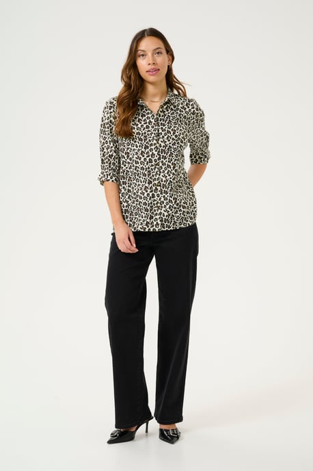 Blouse with short sleeve Regular fit Multi Color Leo Print - Image 1