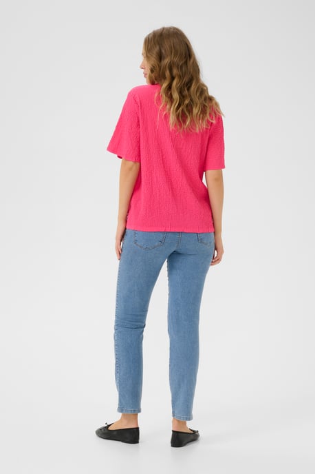 Blouse with short sleeve Regular fit Raspberry - Image 2