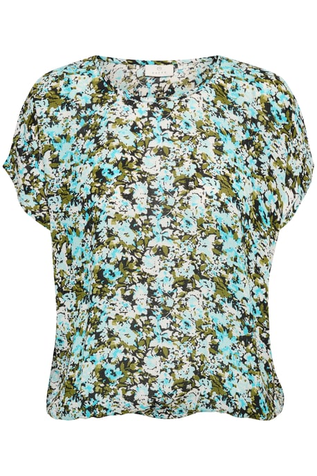 Mouwloos shirt Loose fit Blue/Green Abstract Flower floral - Image 4