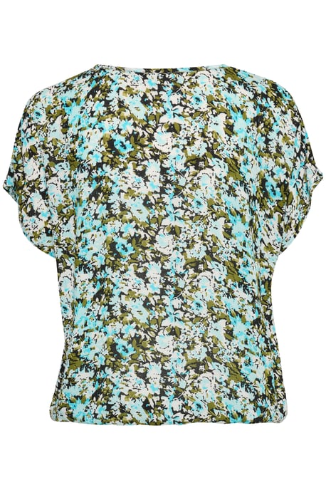 Mouwloos shirt Loose fit Blue/Green Abstract Flower floral - Image 5