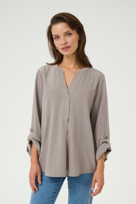Blouse with short sleeve Regular fit Steeple Gray - Image 5