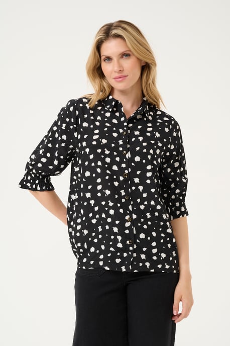 Blouse met korte mouwen Regular fit Black/White Abstract Print black white - Image 2