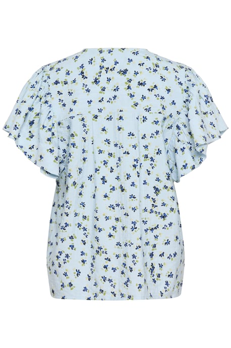 Blouse met korte mouwen Relaxed fit Blue Flower floral - Image 5