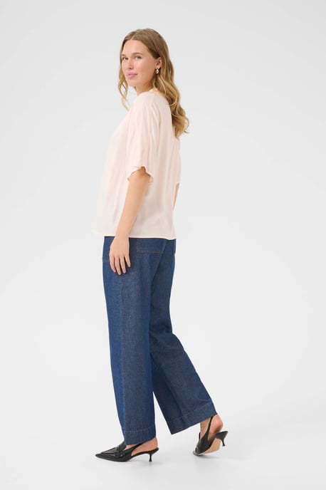 Blouse met korte mouwen Casual fit Crystal Pink rose - Image 2