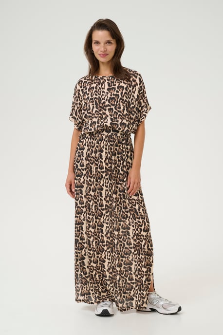 Sleeveless blouse Loose fit Naturel Leopard Print - Image 1