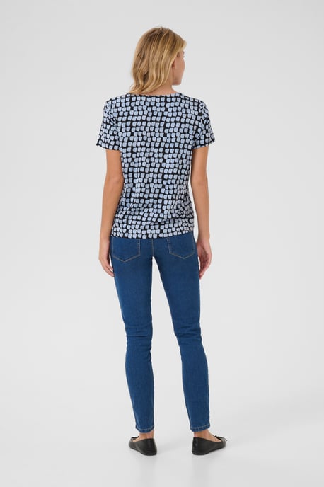 Blouse with short sleeve Regular fit Black/Blue Graphic Dot - Image 2