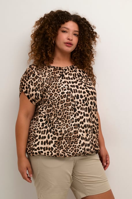 Blouse with short sleeve Loose fit Classic Leopard - Image 2