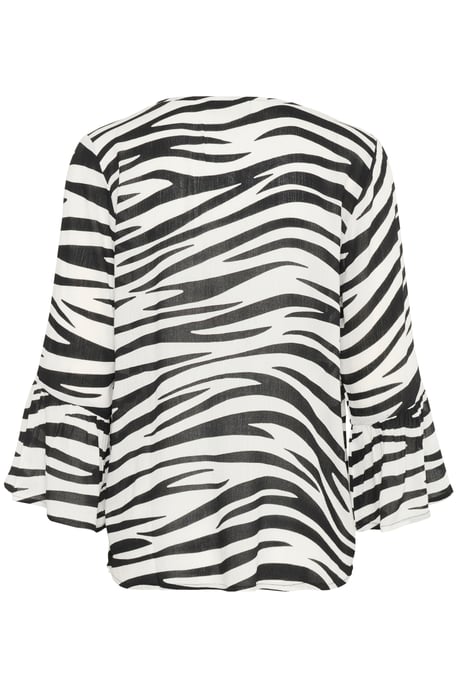 Blouse with short sleeve Regular fit Chalk/Black Animal - Image 5
