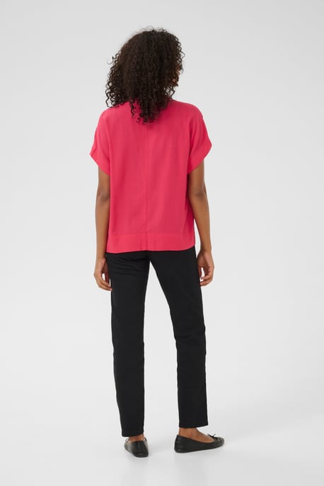 Blouse with short sleeve Loose fit Raspberry - Image 2