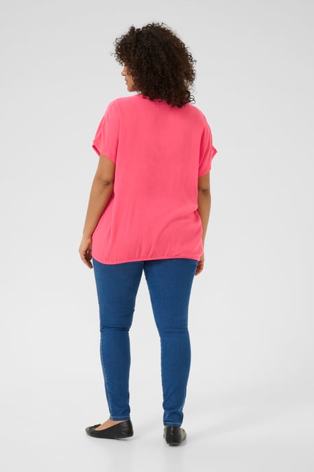 Blouse met korte mouwen Loose fit Raspberry pink - Image 2