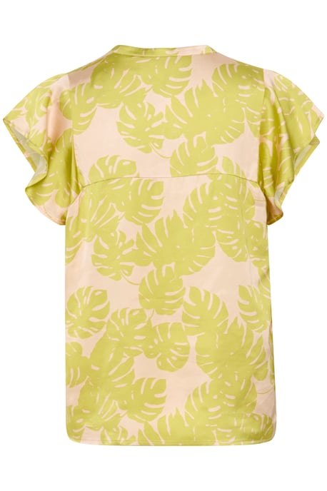 Blouse with short sleeve Relaxed fit Green Palm Leaves - Image 5