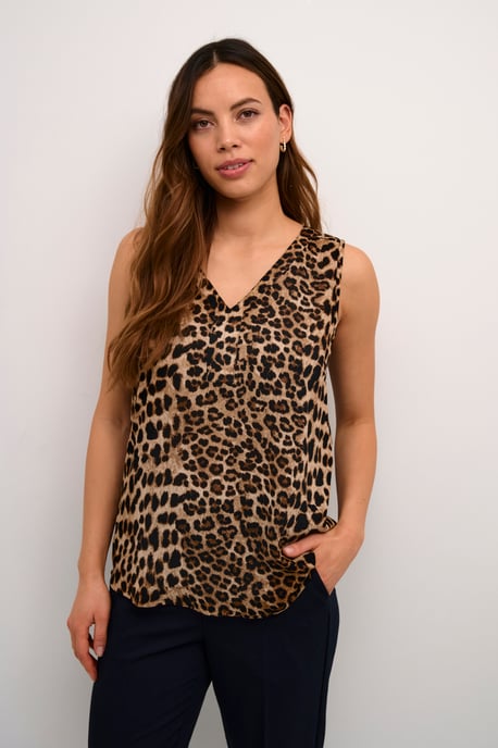 Sleeveless blouse Regular fit Classic Leopard - Image 2