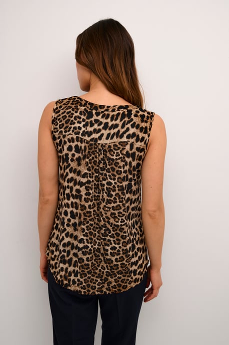 Sleeveless blouse Regular fit Classic Leopard - Image 3