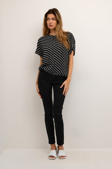Sleeveless blouse Loose fit Black/Chalk Graphic Print - Image 2