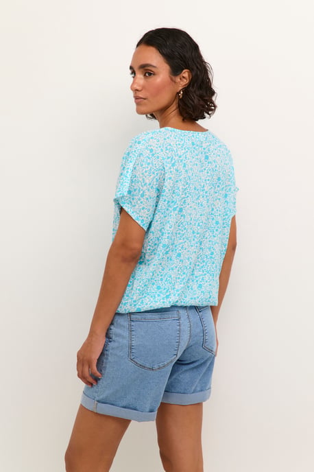 Mouwloos shirt Loose fit Blue Atoll Petit Fleur floral - Image 3