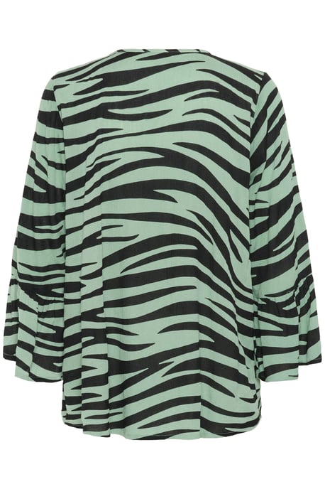 Blouse with short sleeve Regular fit Green/Black Animal - Image 5