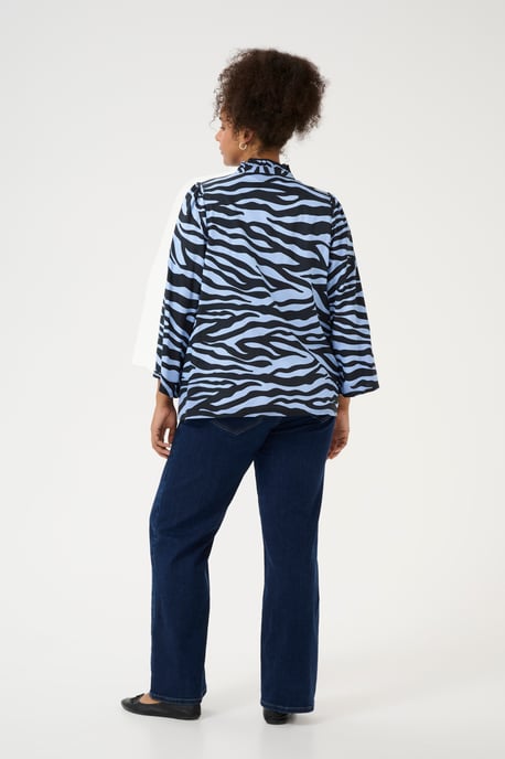 Blouse met korte mouwen Regular fit Blue / Black graphic black blue - Image 2