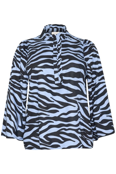 Blouse met korte mouwen Regular fit Blue / Black graphic black blue - Image 4