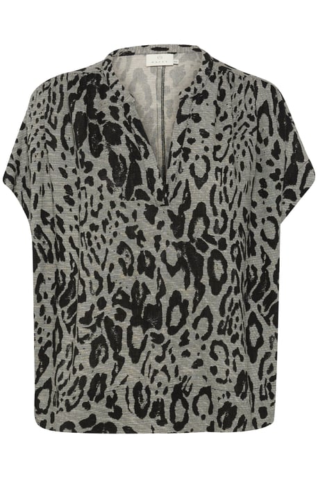Blouse with short sleeve Loose fit Moonstruck / Black Animal - Image 4