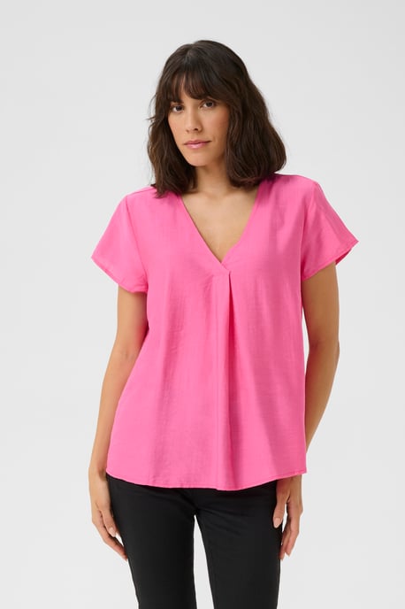 Blouse with short sleeve Regular fit Azalea Pink CC - Image 3