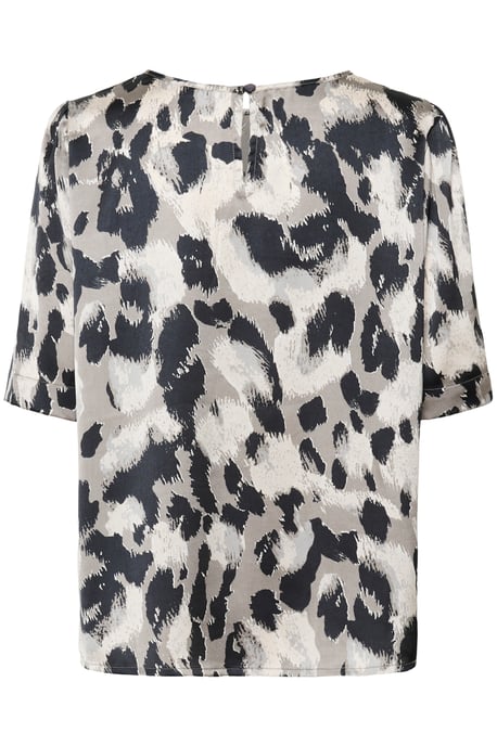 Blouse with short sleeve Regular fit Grey Leopard Print - Image 5