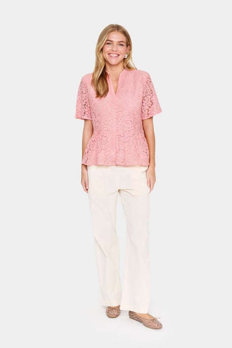 Blouse with short sleeve Regular fit Pink Nectar - Image 2