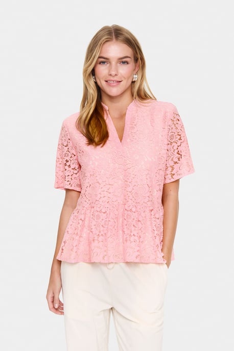 Blouse with short sleeve Regular fit Pink Nectar - Image 4