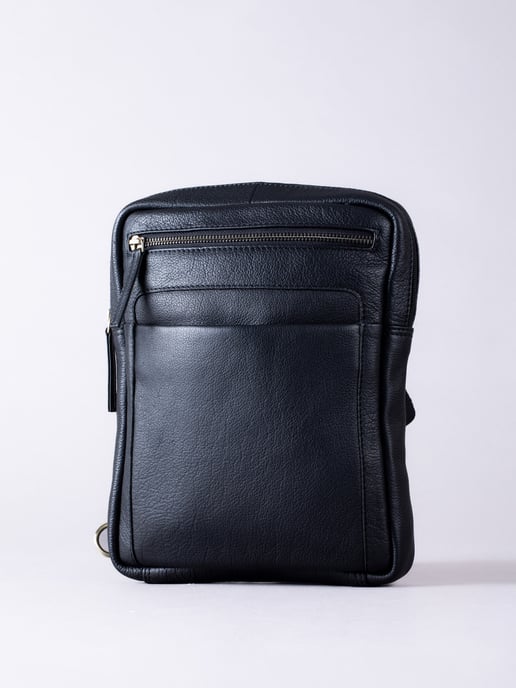 Explorer Leather Messenger Bag in Black - Image 1