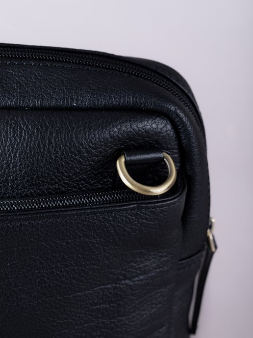 Explorer Leather Messenger Bag in Black - Image 6