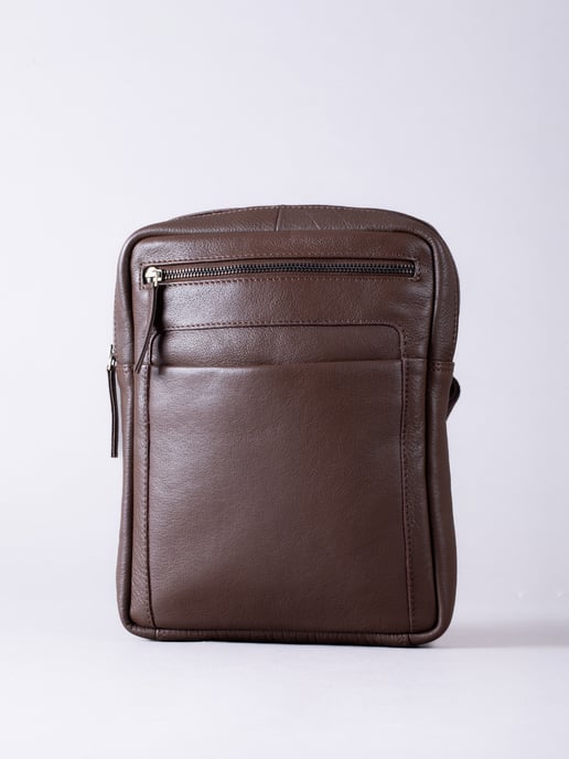 Explorer Leather Messenger Bag in Brown - Image 1