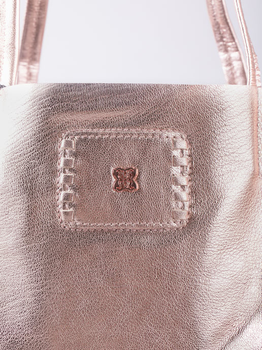 Tarnly Leather Tote Bag in Rose Gold - Image 3