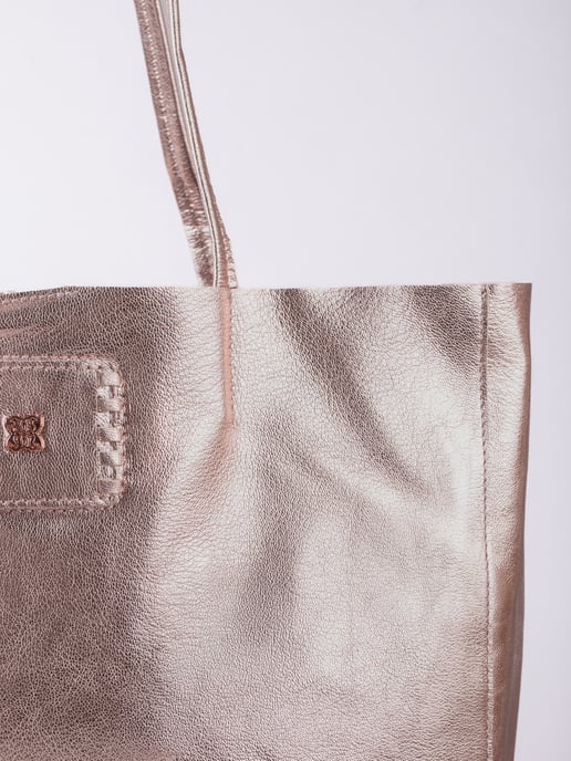 Tarnly Leather Tote Bag in Rose Gold - Image 4