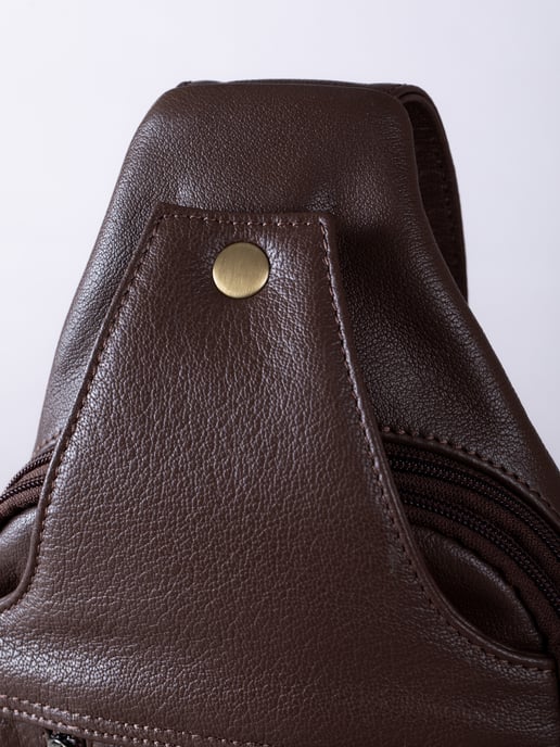 Explorer Leather Sling Bag In Brown - Image 4